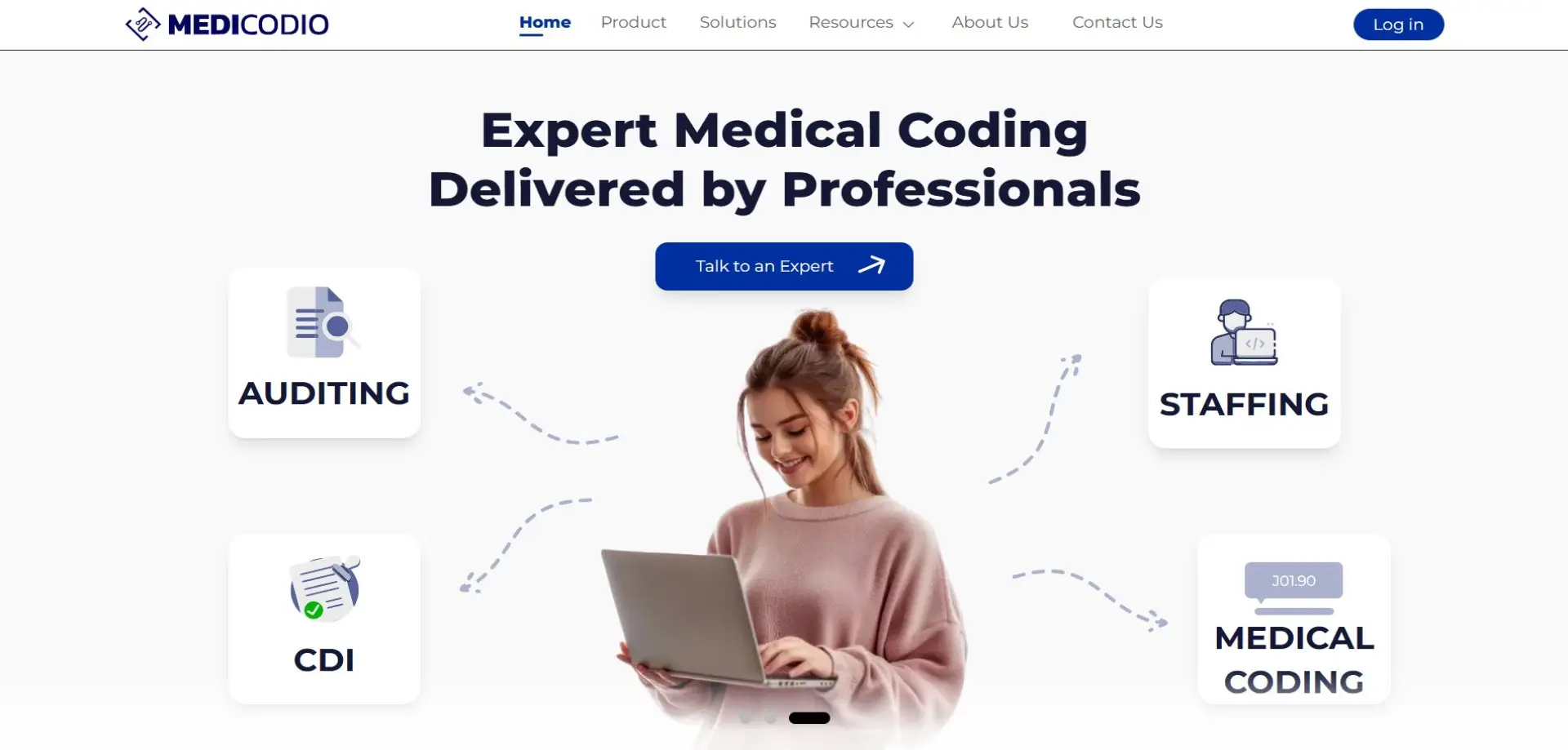 Homepage of MediCodio website