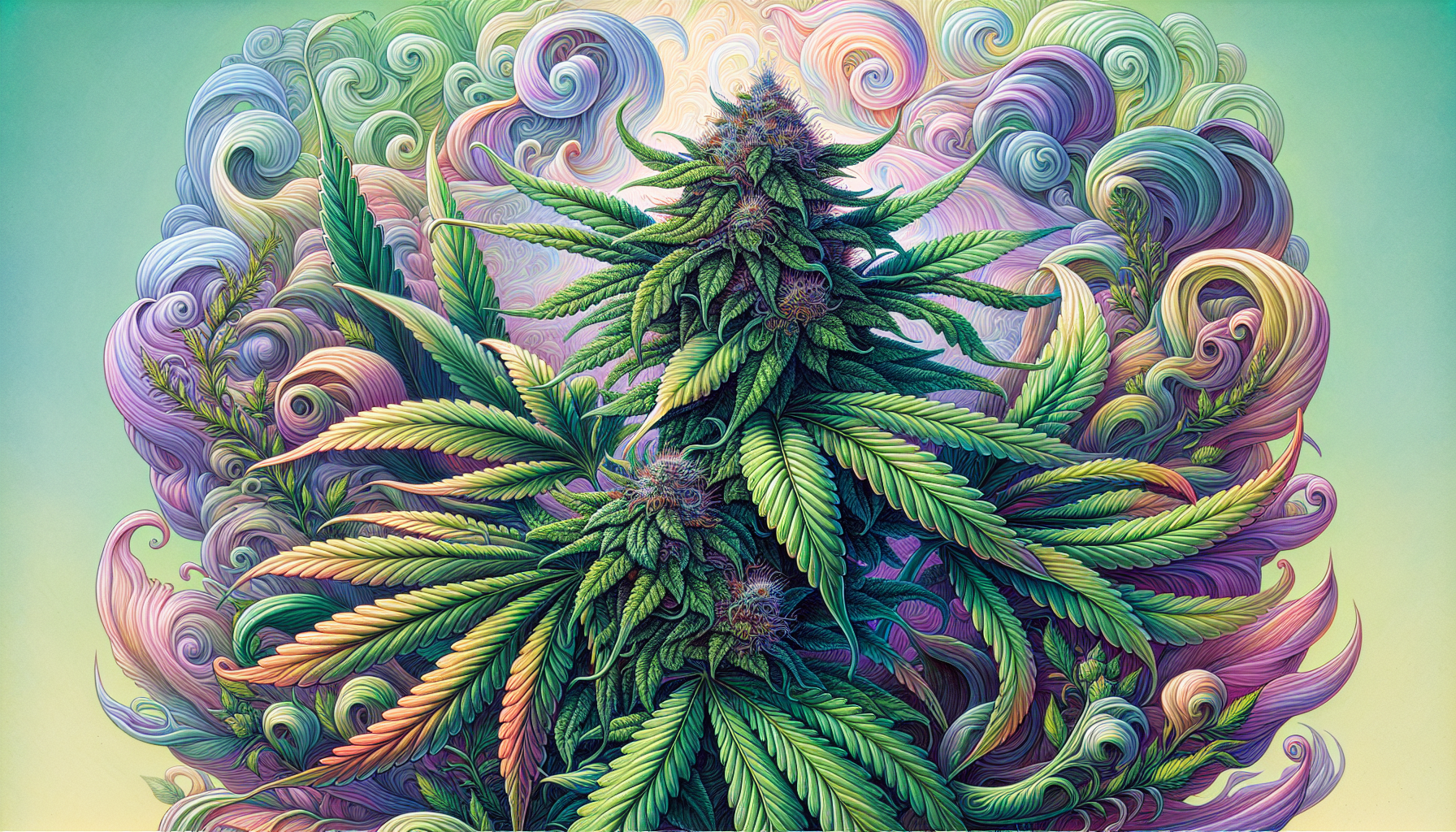 An illustration of 10-OH-THC flowers representing the cannabis plant.