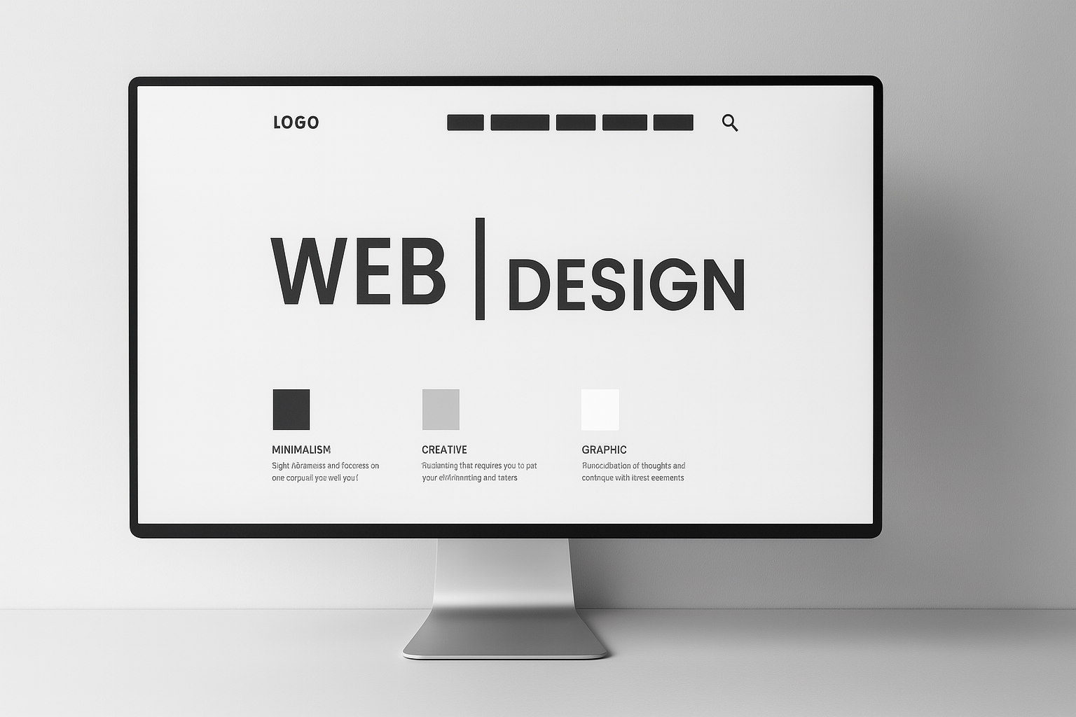 Grafik von einem Minimalismus Webdesign