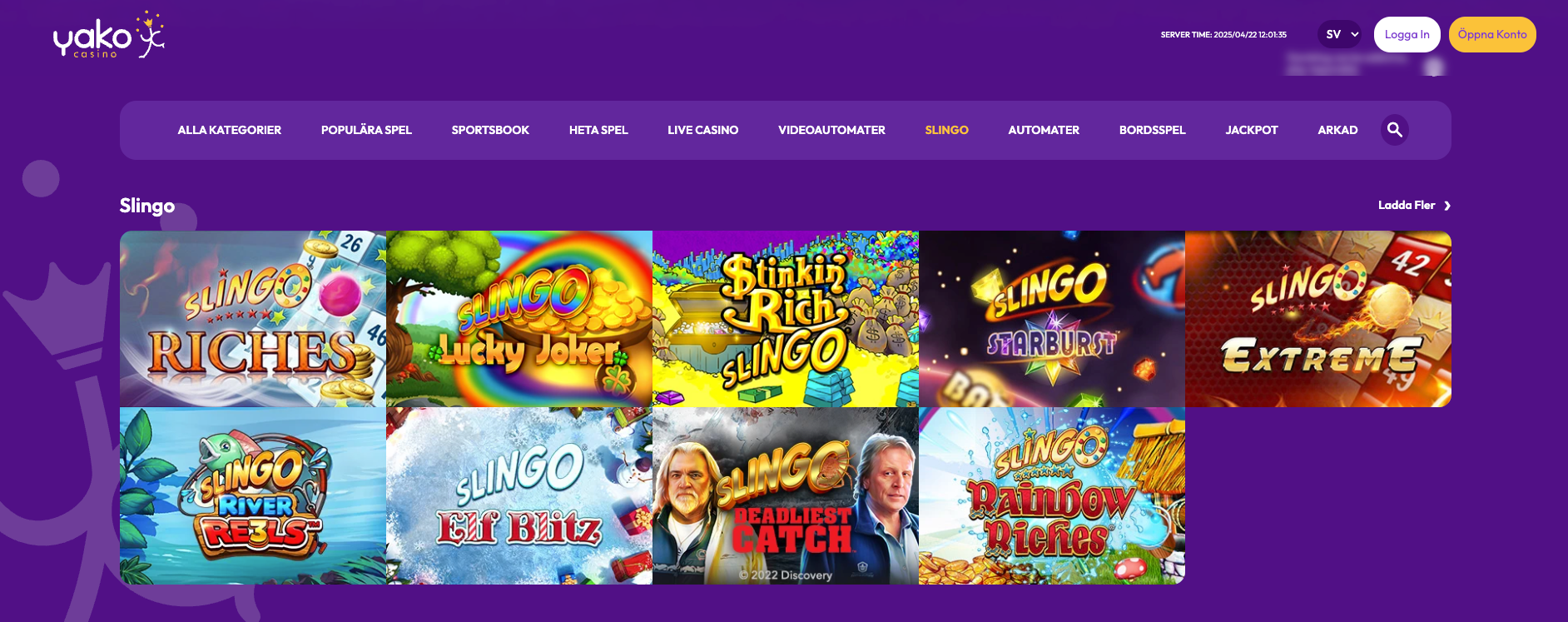 Yako casinos slingo