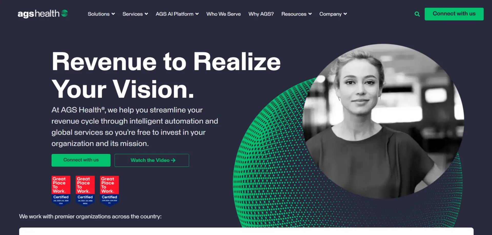 Homepage of AGS Health website