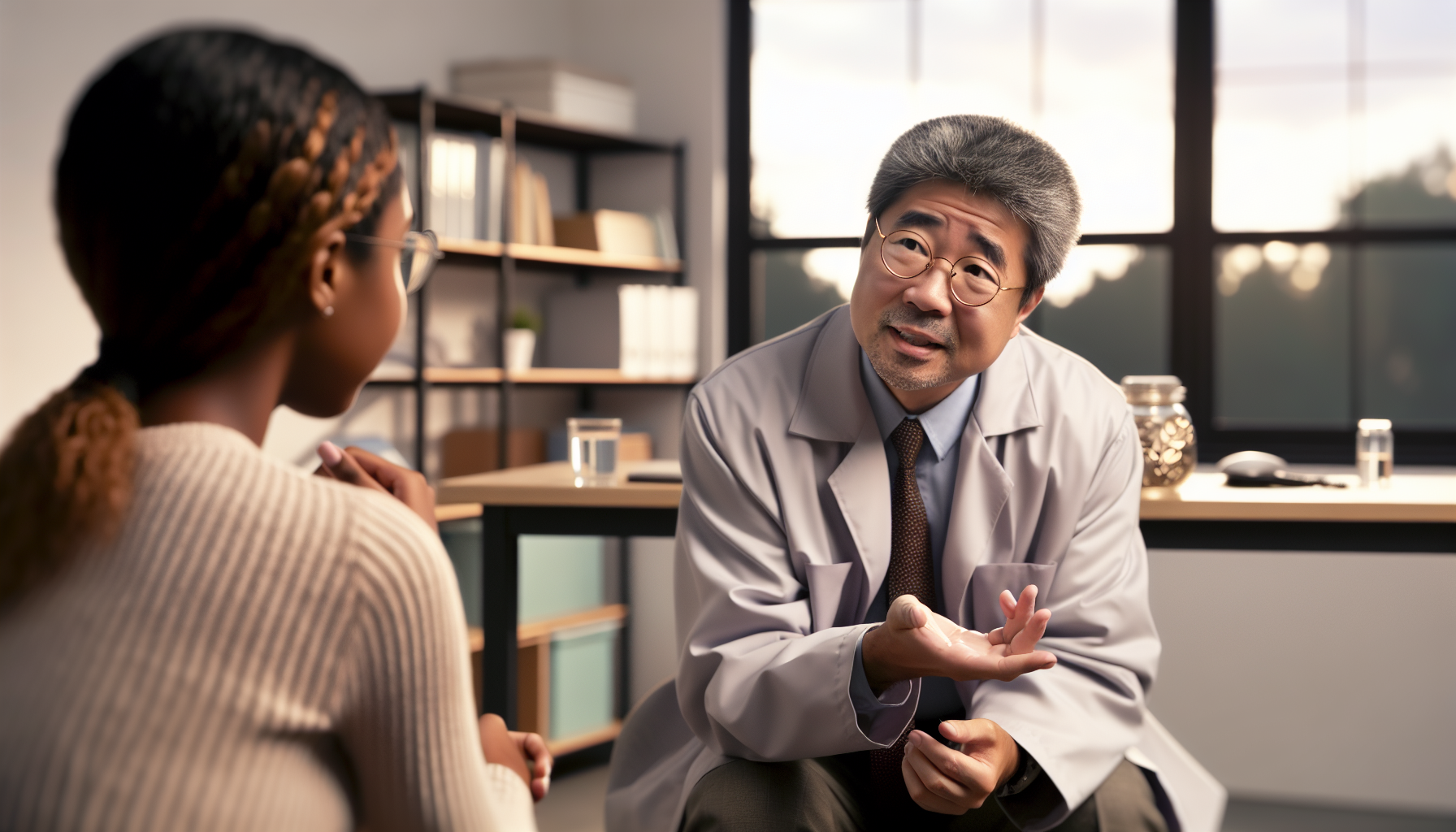 Psychiatrist consulting with a patient