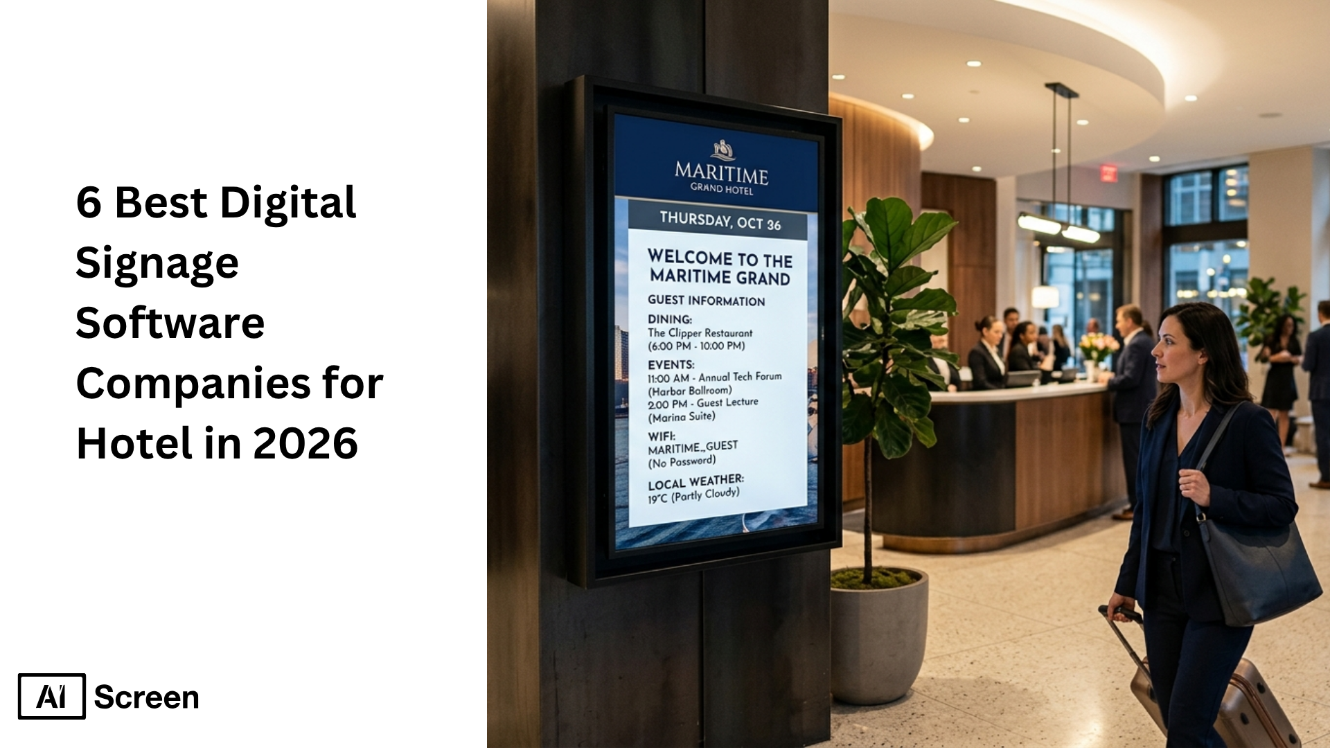 professional hotel digital signage solutions displayed across hotel interior screens