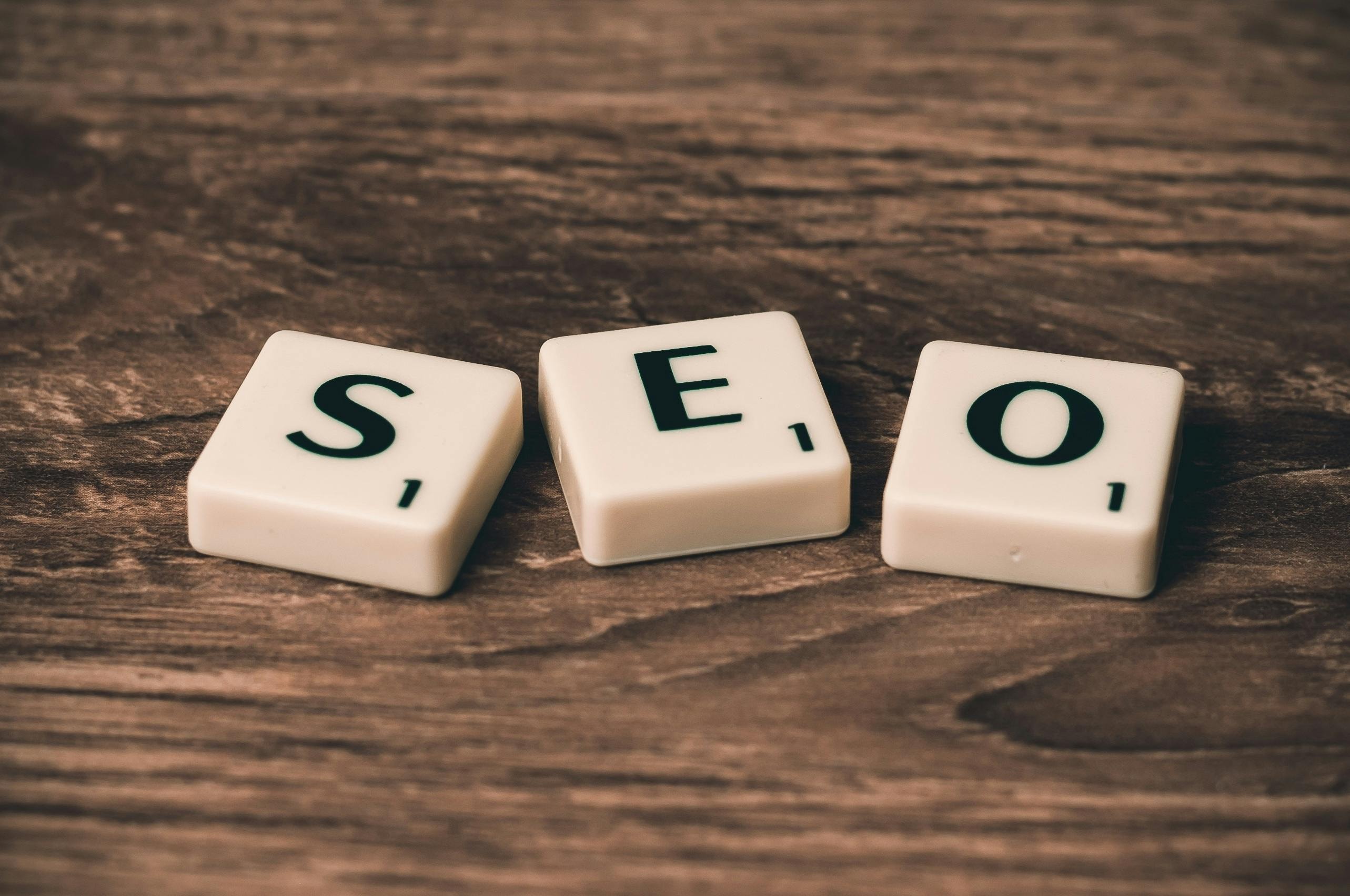 Scrabble tiles spelling out SEO.