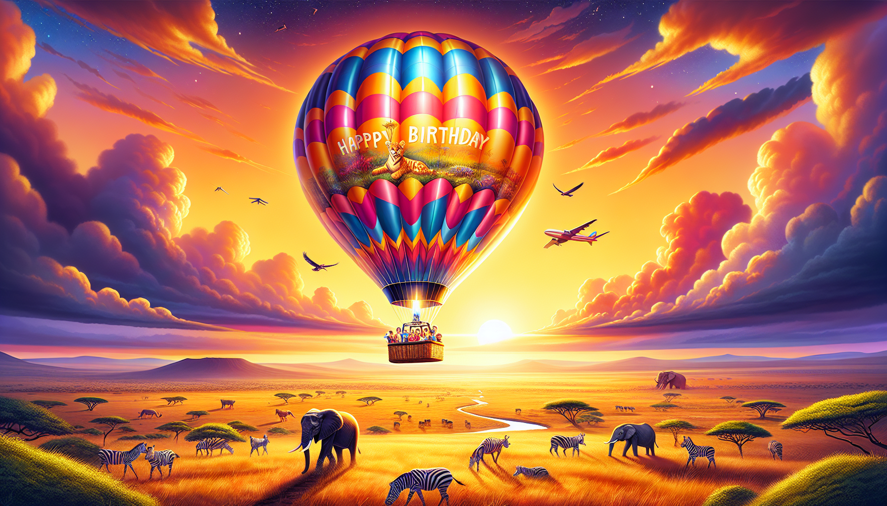 Hot air balloon safari over the Serengeti