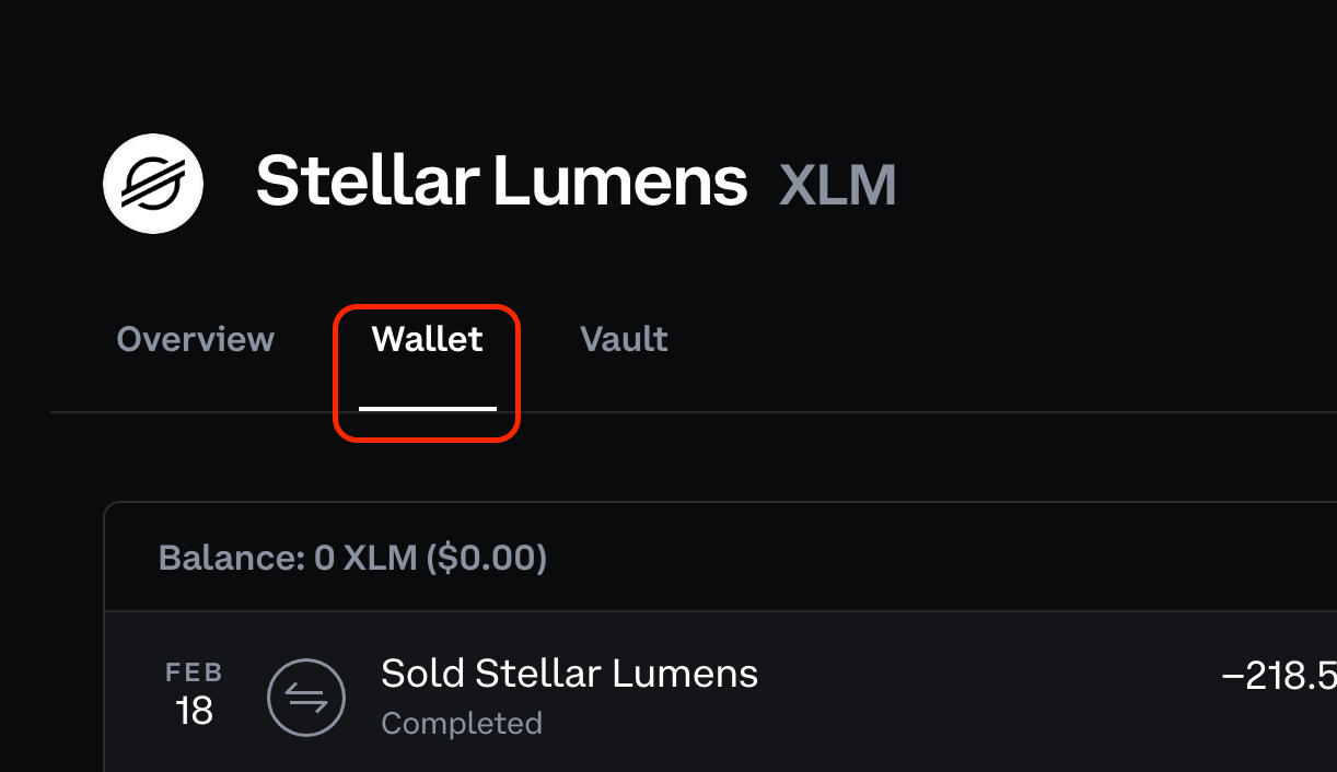 click the wallet icon to find your receiving wallet