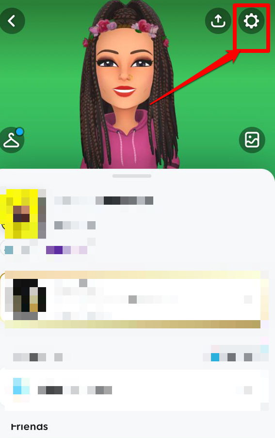 Closeup image showing the snapchat settings icon