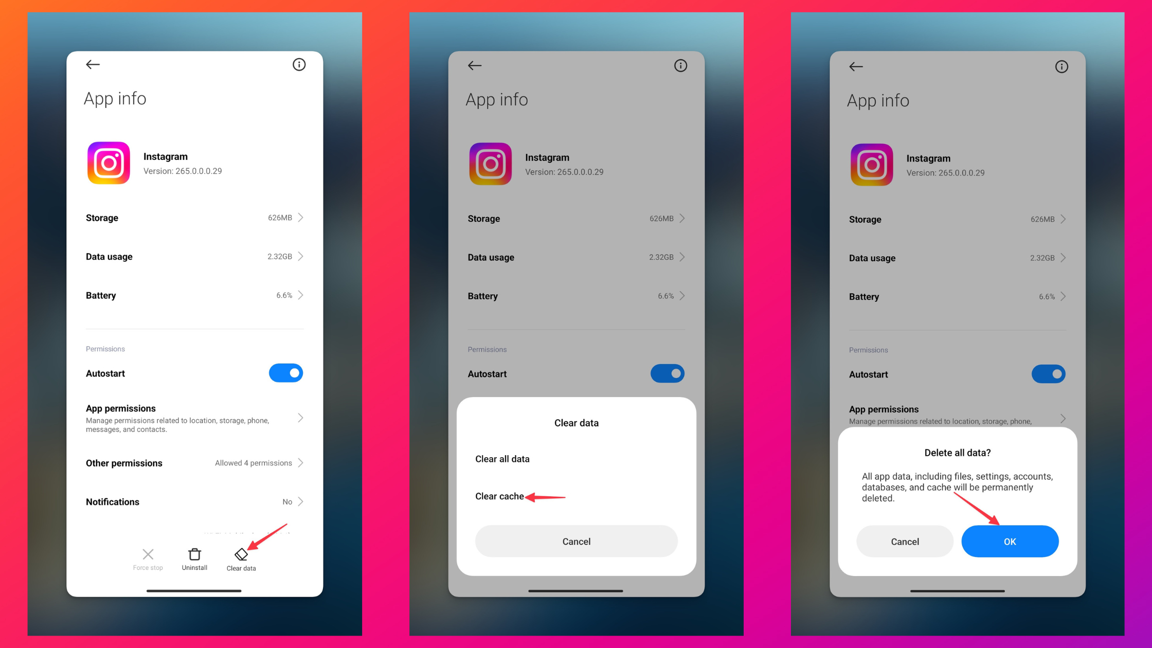 Remote.tools shows how to clear data to fix Instagram not loading pictures