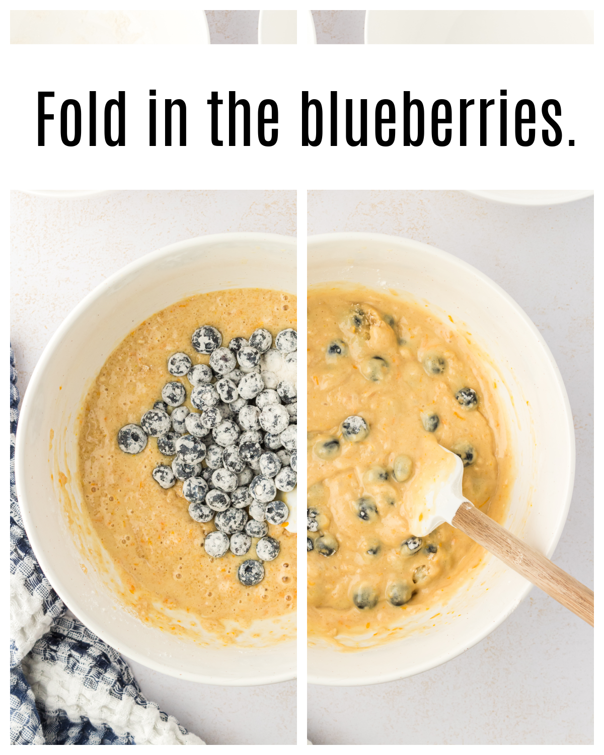 blueberries folded into muffin batter