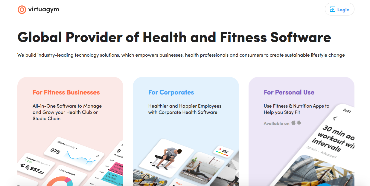 Virtuagym Homepage