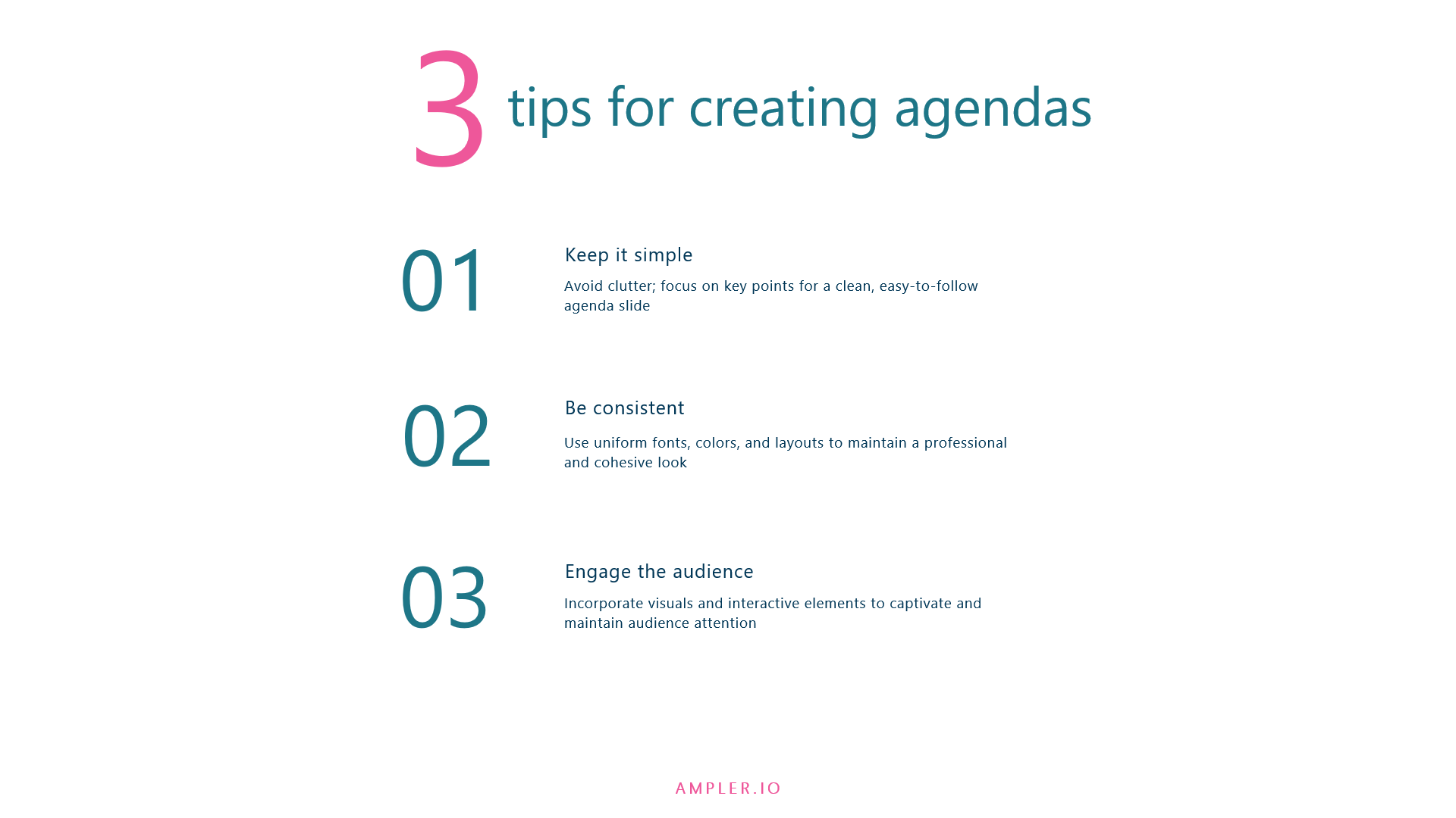 Three tips for creating agendas, whether you're using PowerPoint templates or have built your own template.
