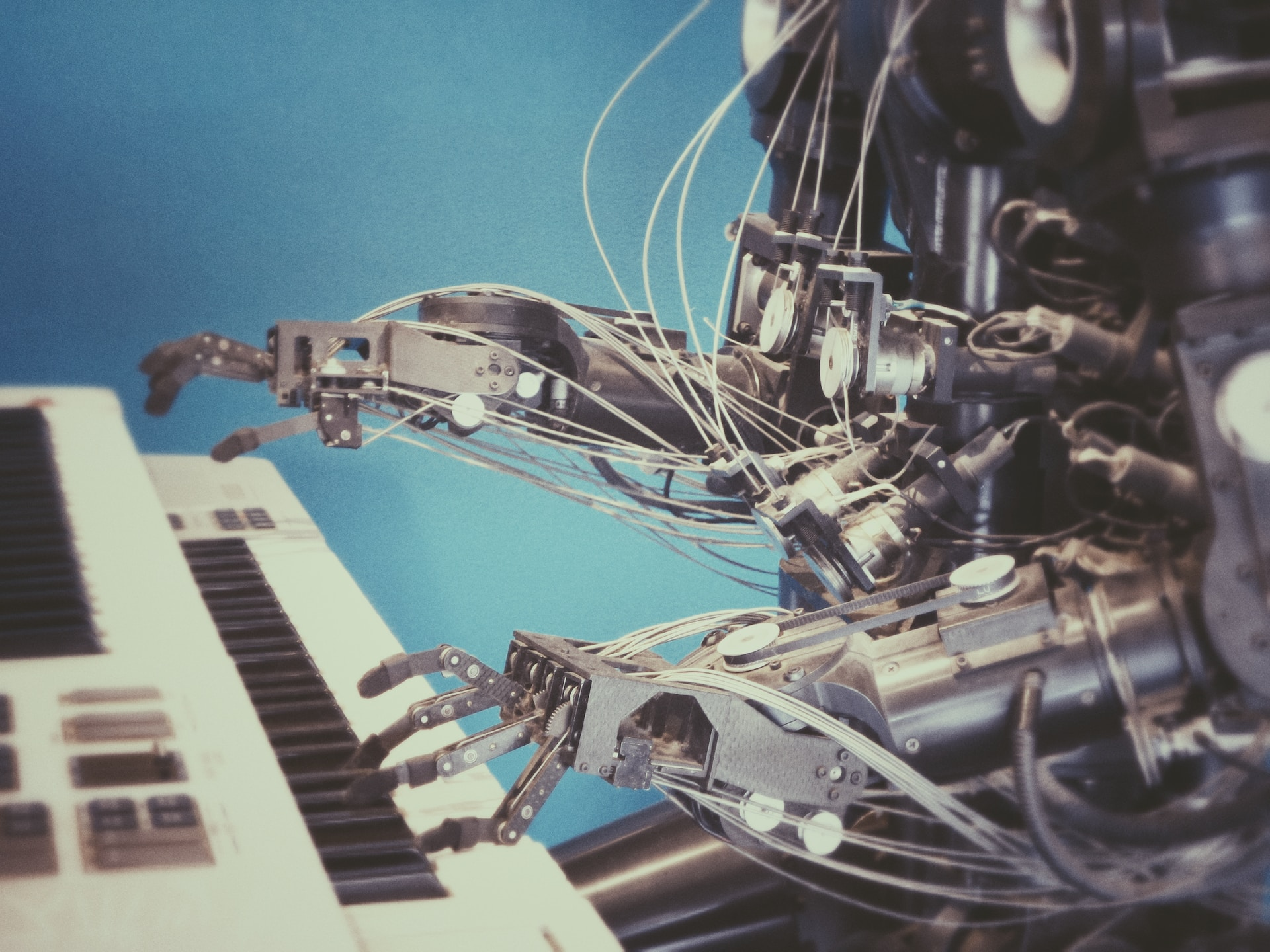 AI robot playing an instrument