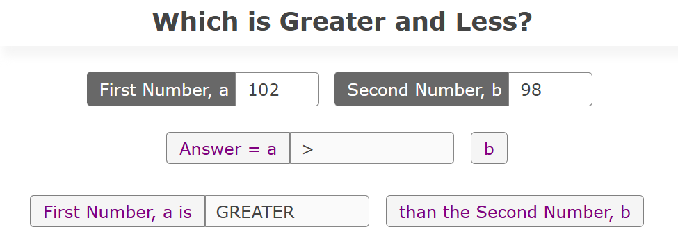 greater than and less than calculator