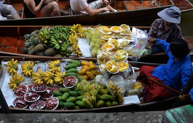 fruits, boats, cooking