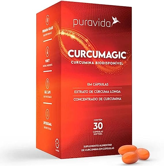 Cúrcuma em cápsulas da Puravida. Fonte da imagem: site oficial da marca.