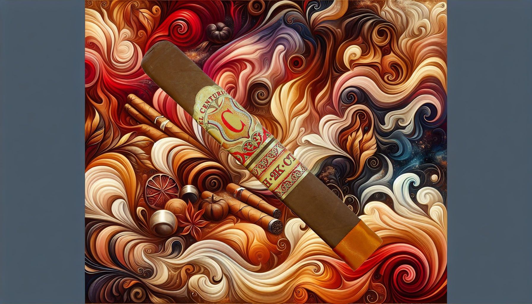 A colorful depiction of the flavor profile of My Father El Centurion H-2K-CT cigars.