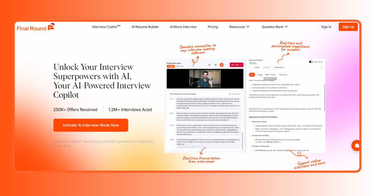 Final round ai interview copilot | best ai interview assistant