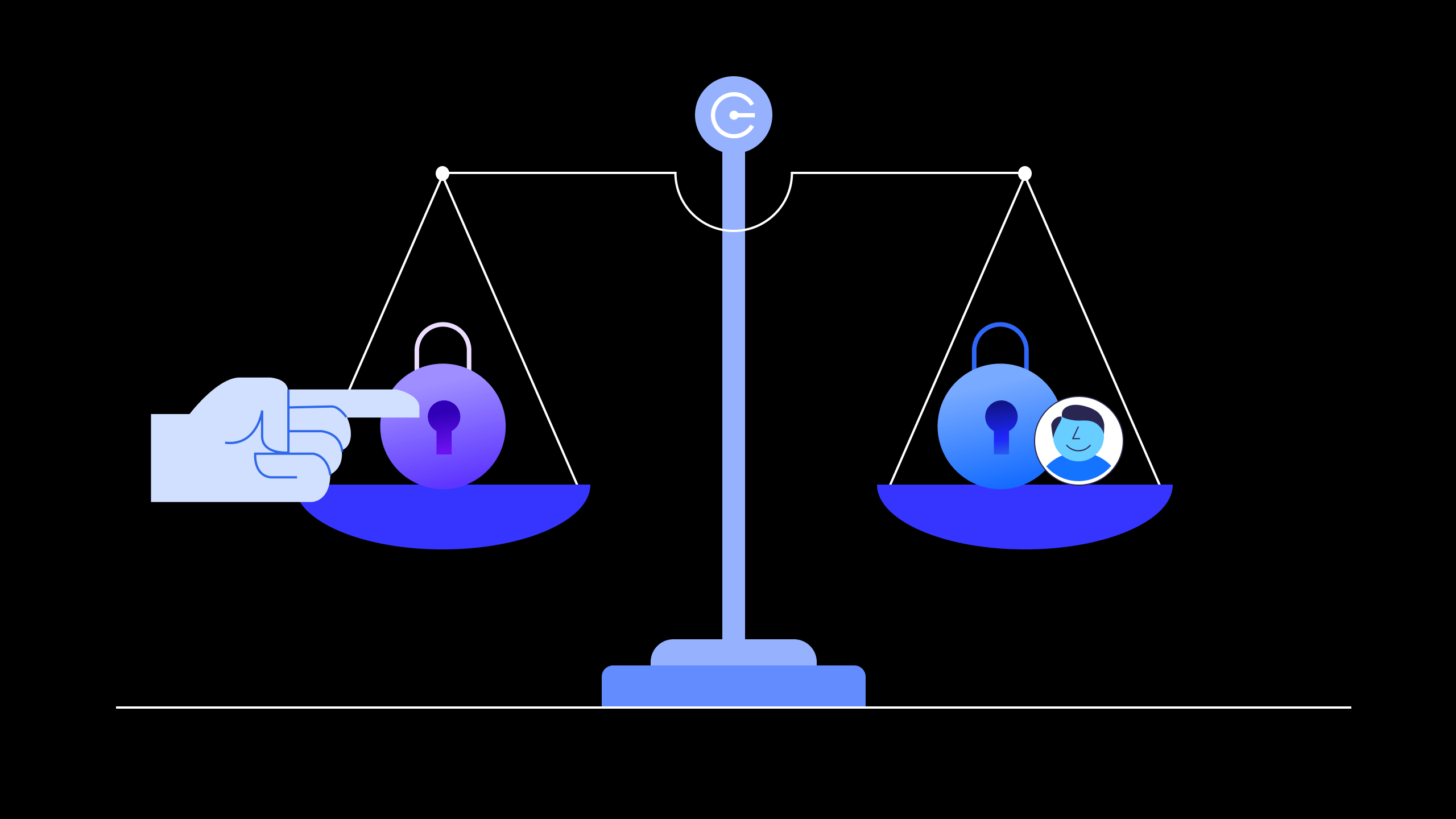 a finger pointing out the difference of locked and staking on a balance