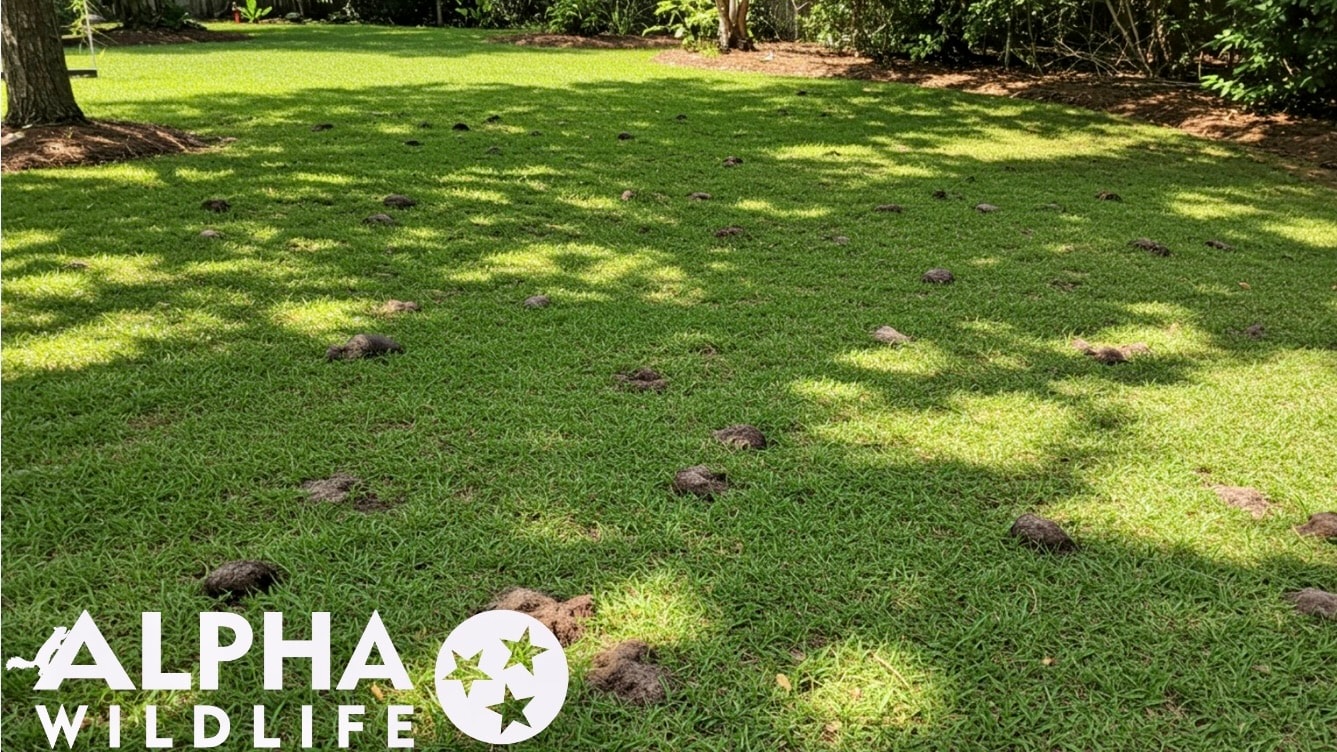 Armadillo holes in the backyard