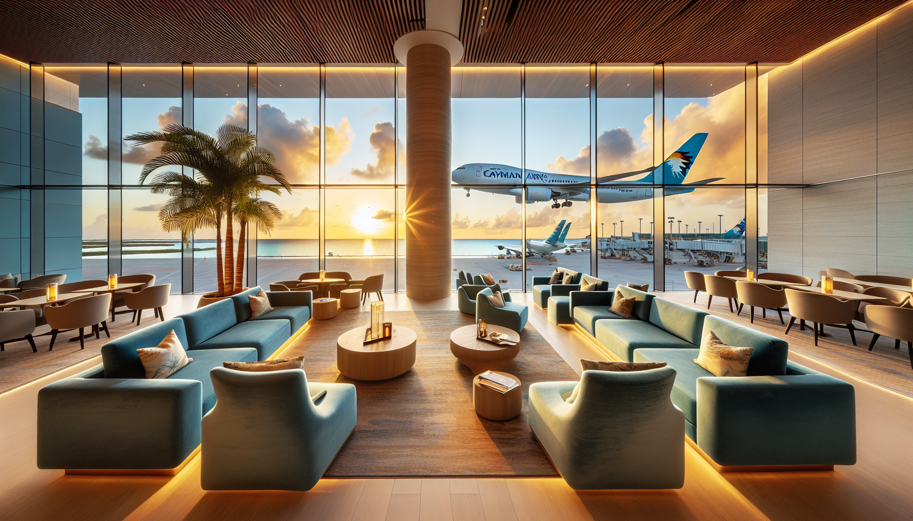 Airport lounge near Cayman Airways gates