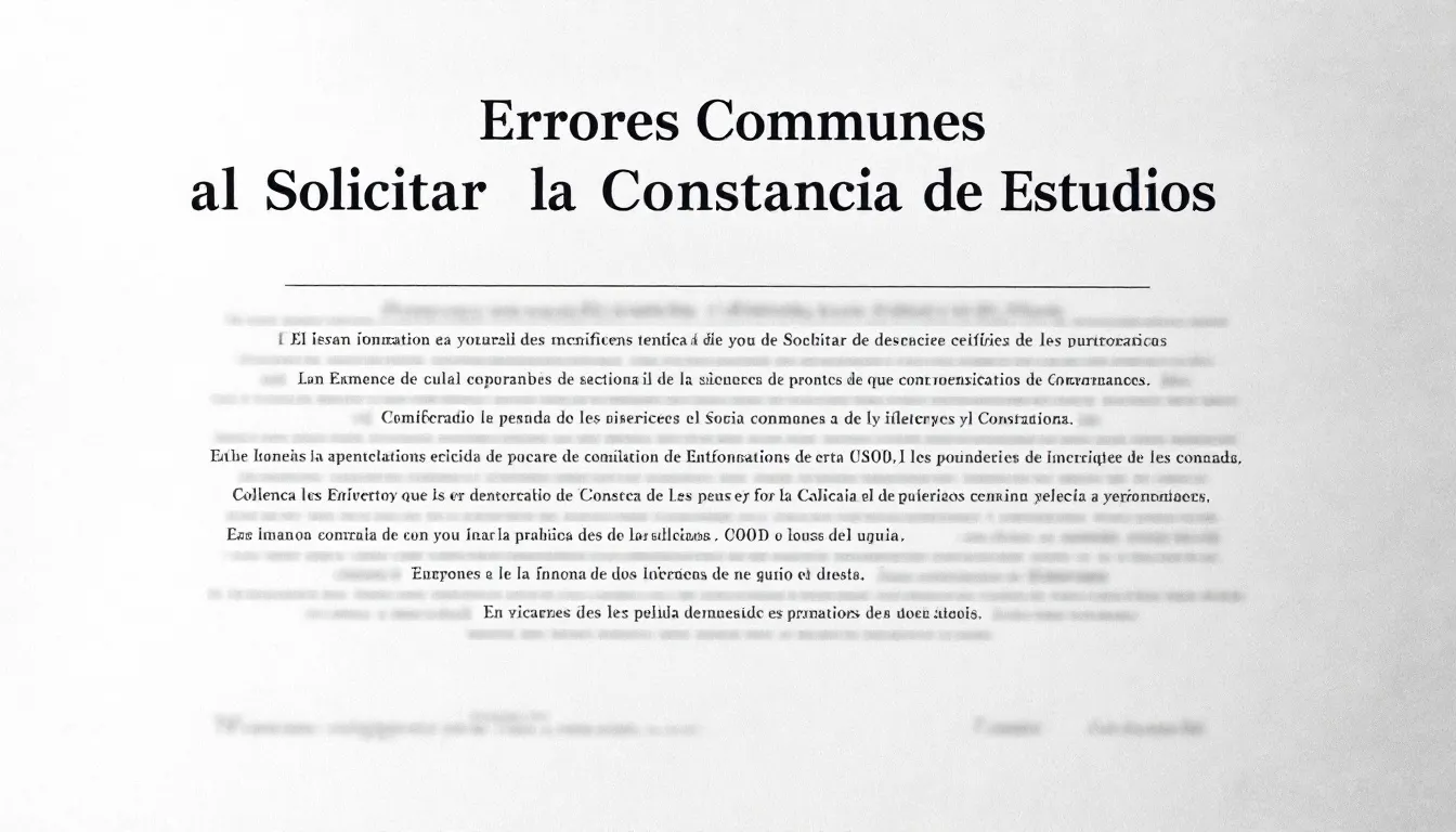Errores comunes al solicitar la constancia de estudios.