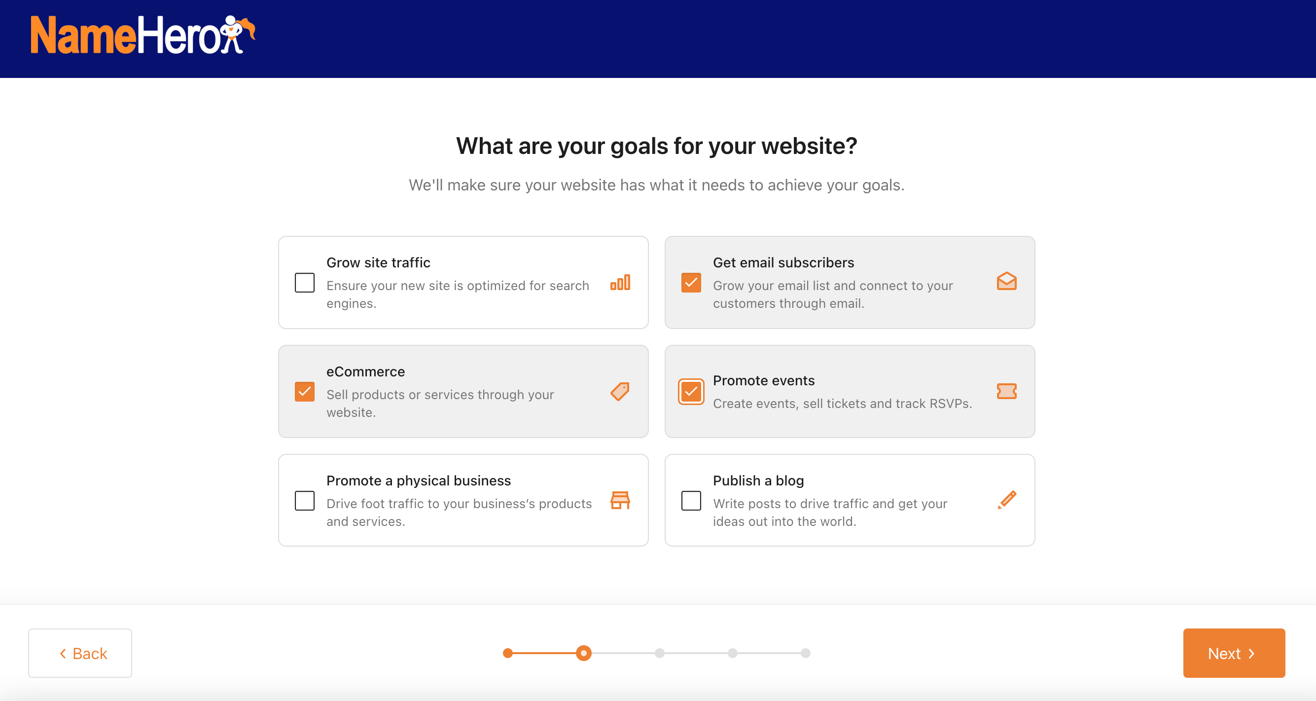 Website goals