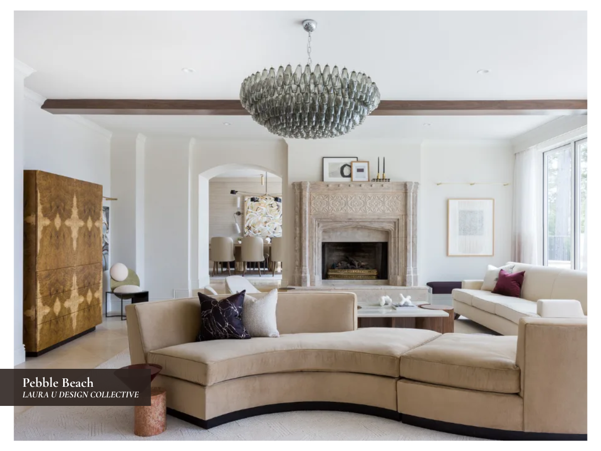 the living room in our Pebble Beach project