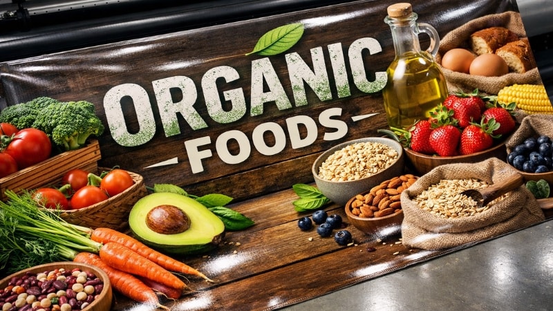 Sharp colors printed on vinyl banner