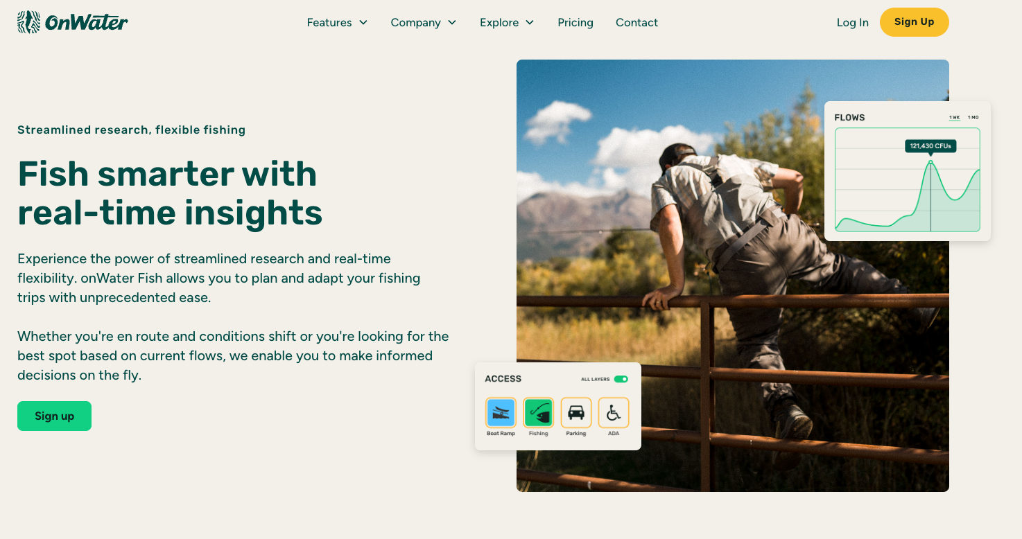 On water home page Screenshot