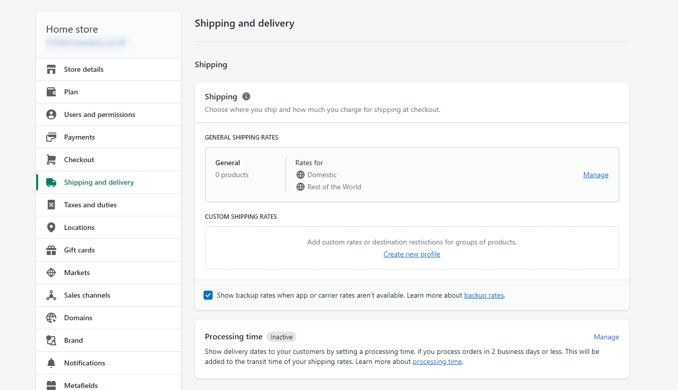 Add Shipping & Delivery methods