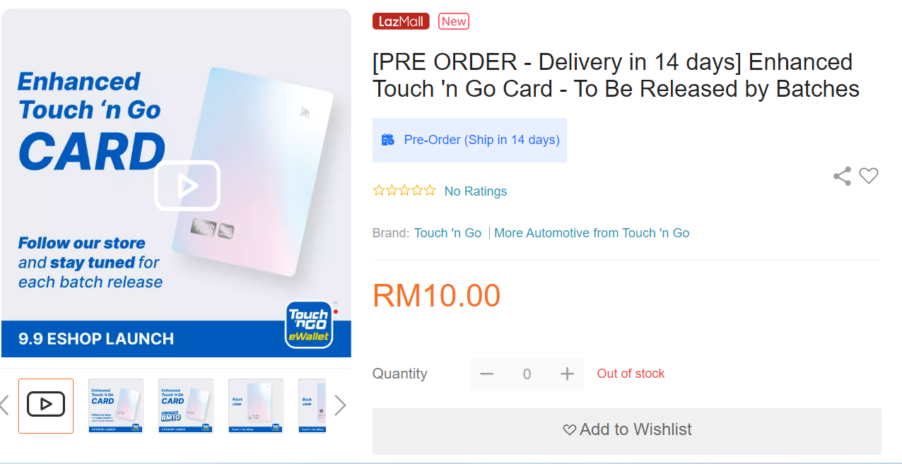 TnG NFC cards being sold at exorbitant prices on online platforms