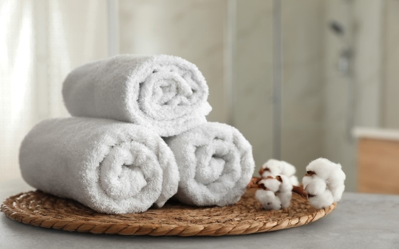 Soft towels stacked on top of each other
