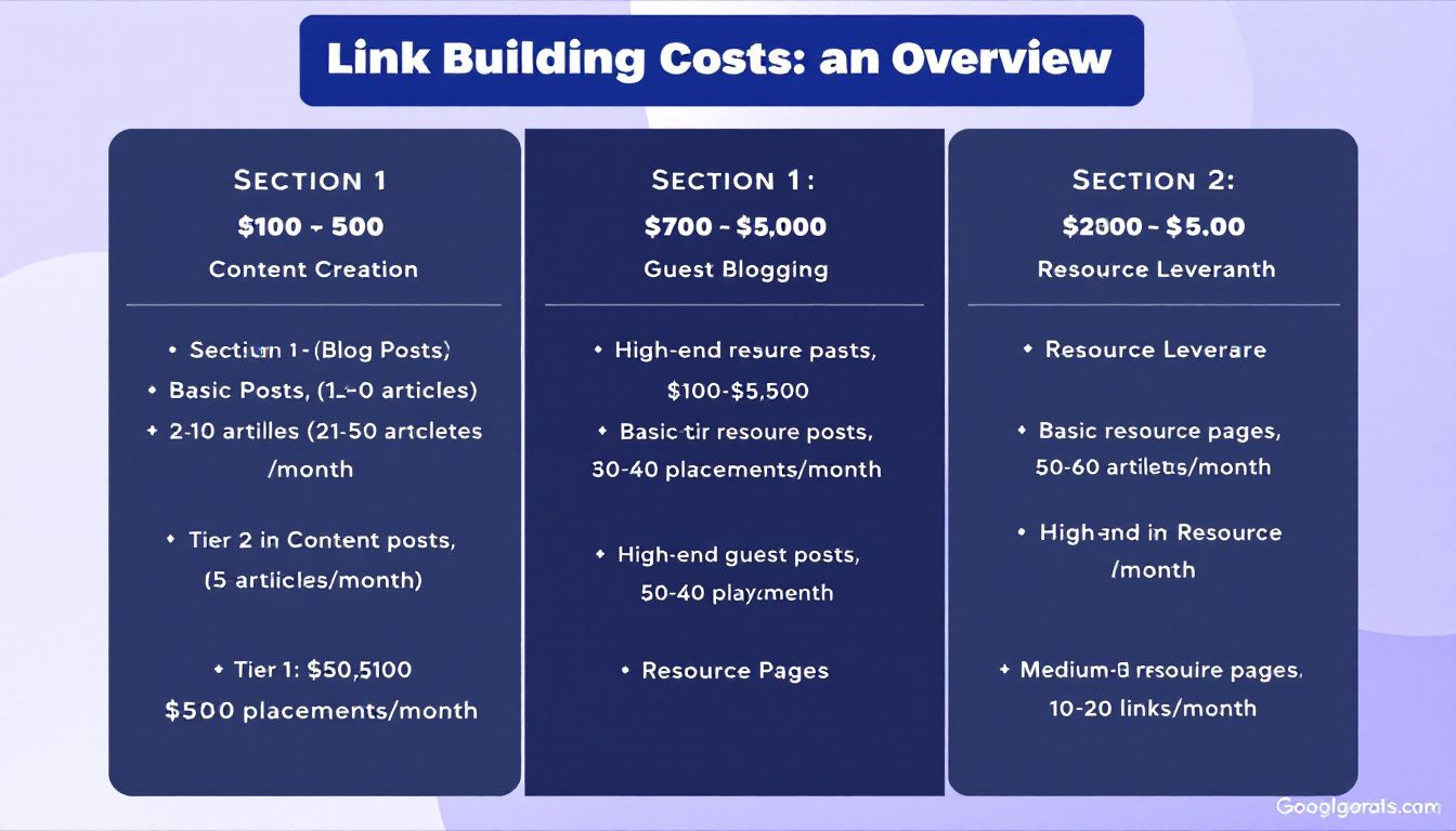 An overview of tools and resources that impact link building costs.