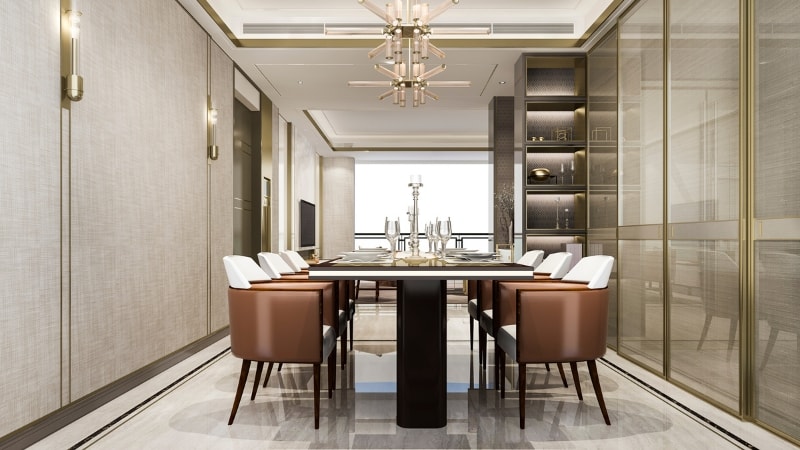 Hang a chandelier in your dining space with care