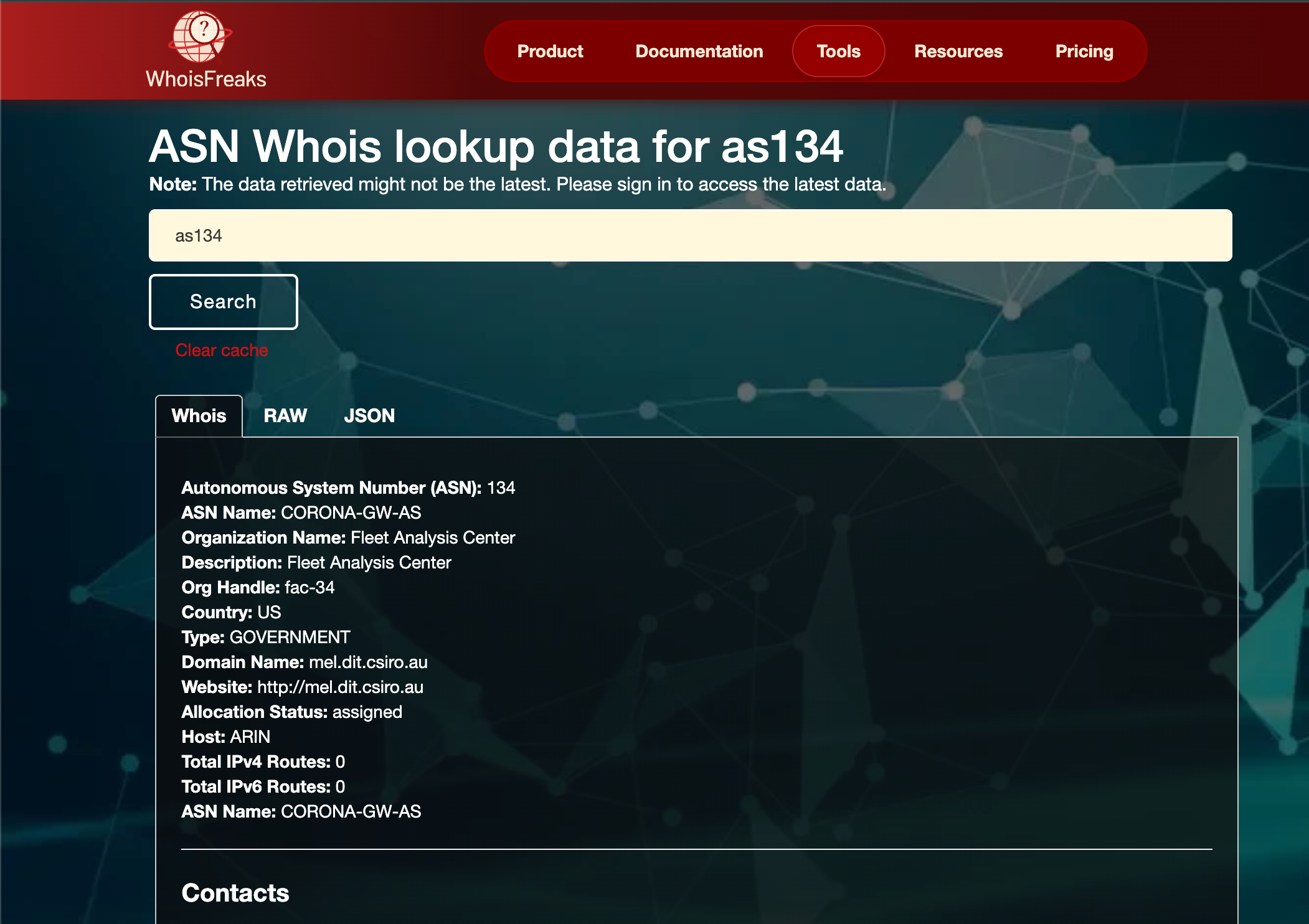ASN Info for AS134