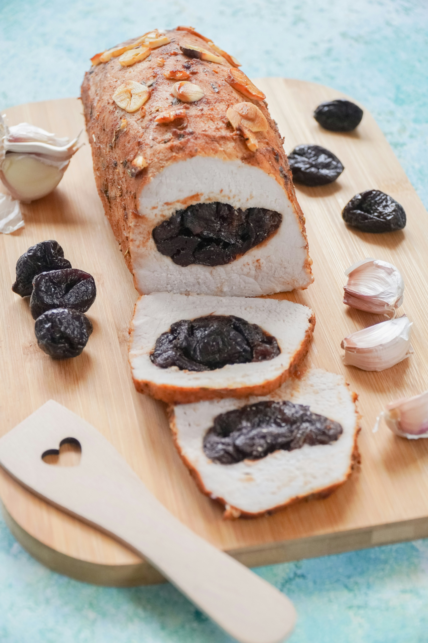 Boneless pork loin stuffed with prunes is a true showstopper and a great alternative to a traditional pork roast recipe.