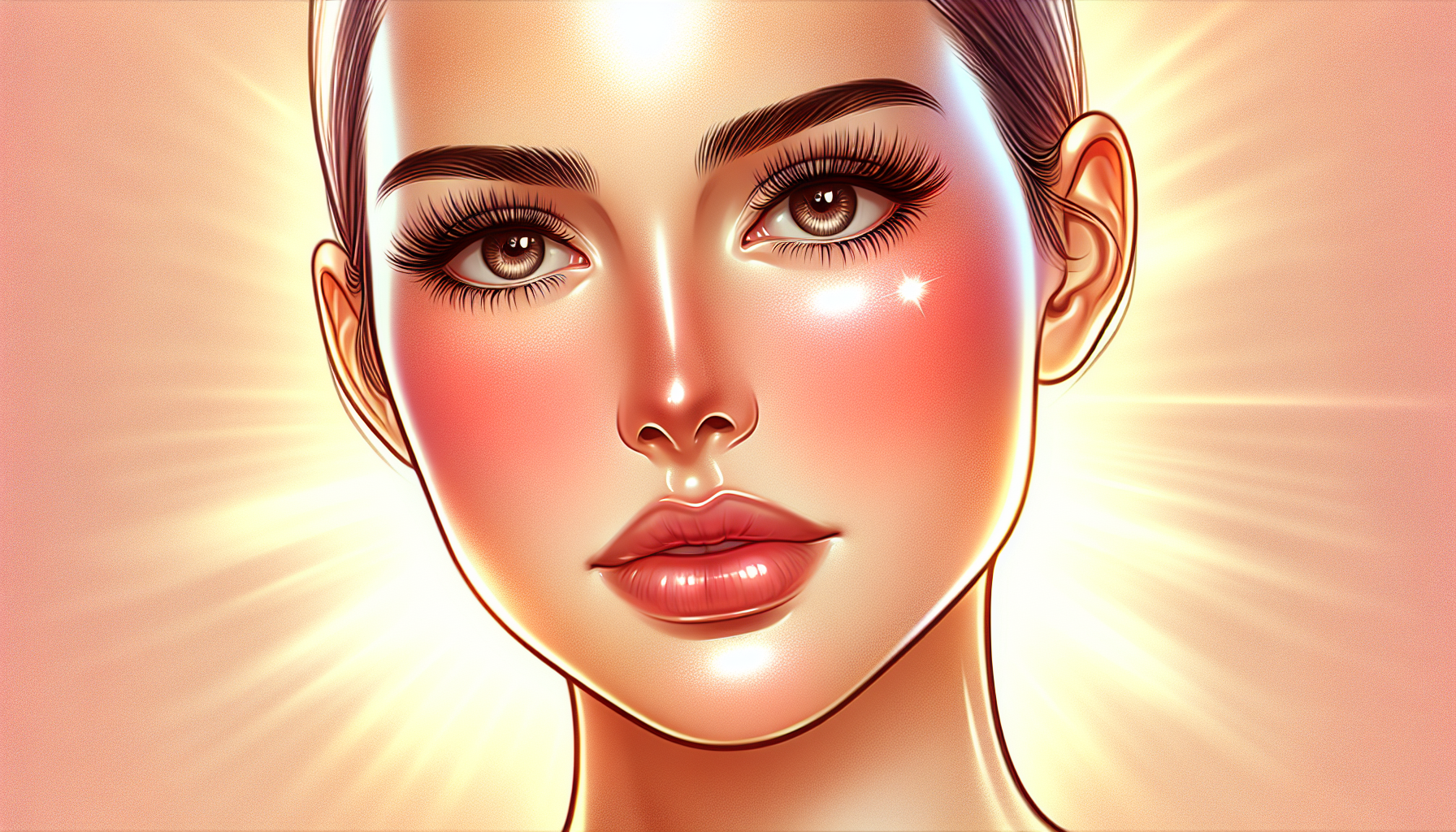 Illustration of a youthful complexion with smooth skin