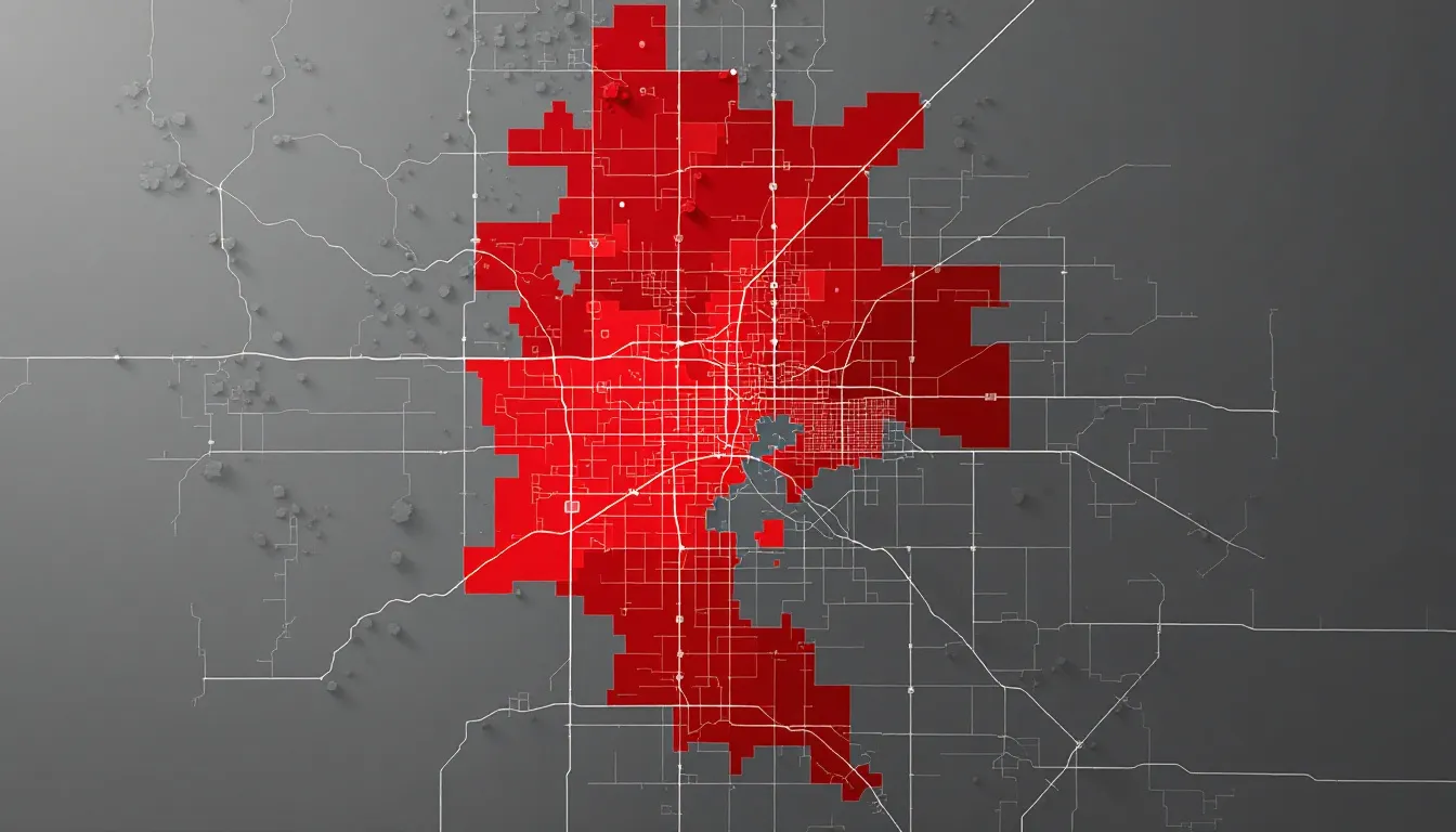 A map highlighting high-risk areas for car accidents in Colorado Springs.