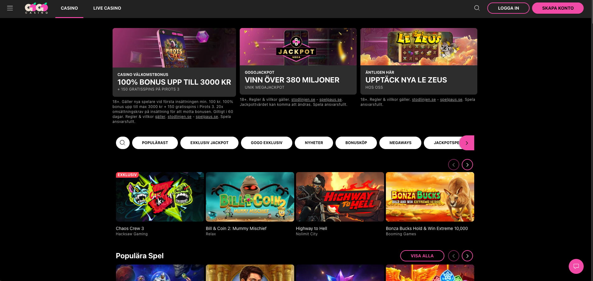 GoGo trustly casino minsta möjliga insättning 100 kr - 18 spela ansvarsfullt