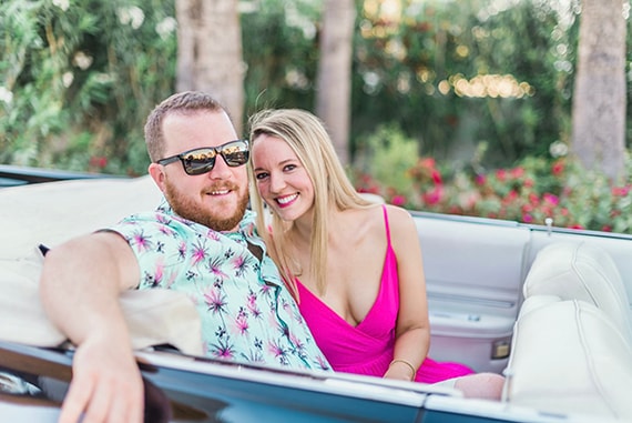 A couple dressed appropriately for a winter engagement session, showcasing their outfits.