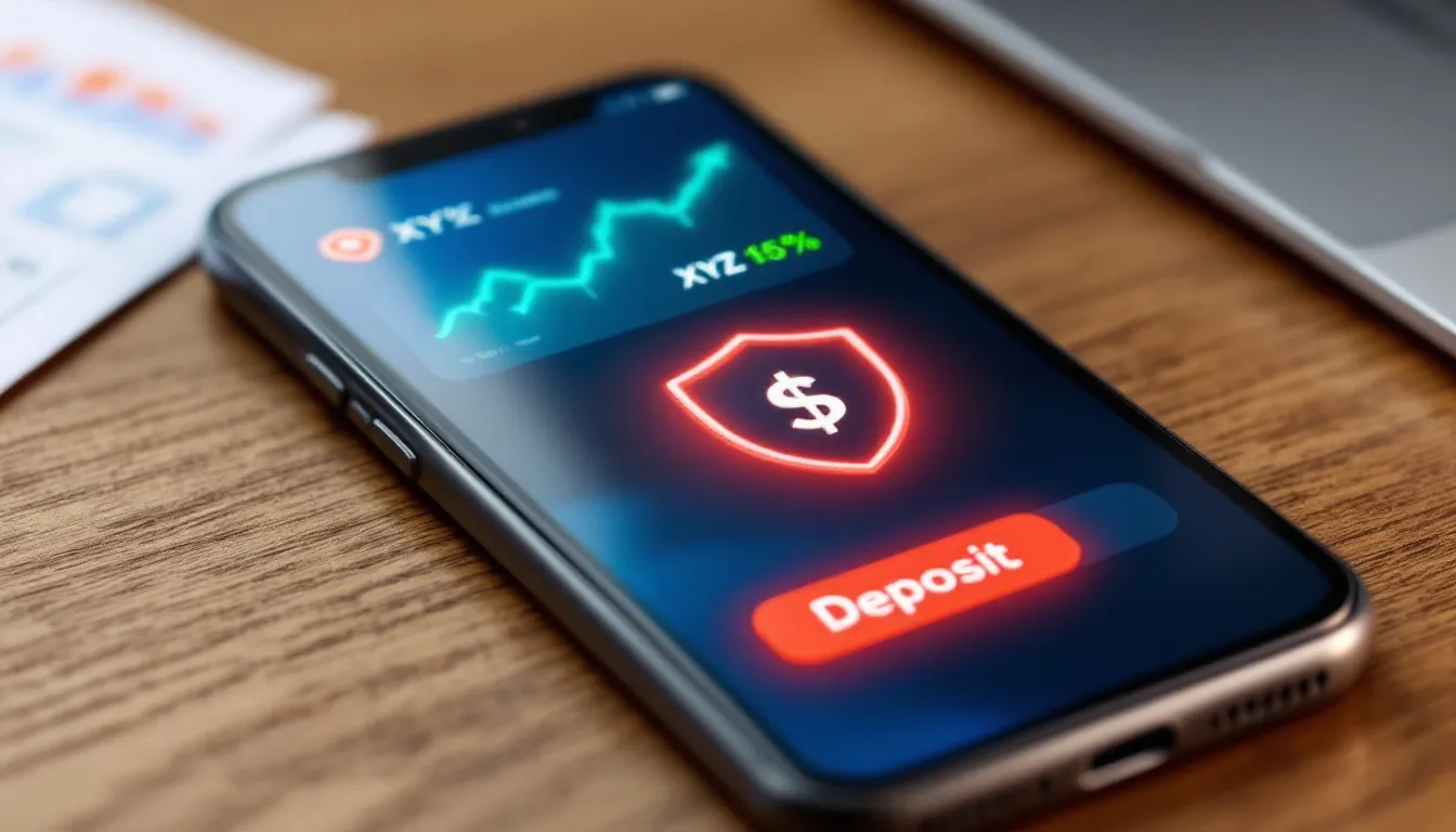 Fraud in the Netherlands: Complete Guide to Recognising and Preventing Fraud 2 Een smartphone toont een interface van een valse investeringsapp, die eruitziet als een legitieme applicatie maar in werkelijkheid bedoeld is voor online oplichting. Deze afbeelding illustreert de listige kunstgrepen van oplichters die slachtoffers proberen te misleiden en hen te laten geloven dat ze een goed rendement op hun investering kunnen verwachten.