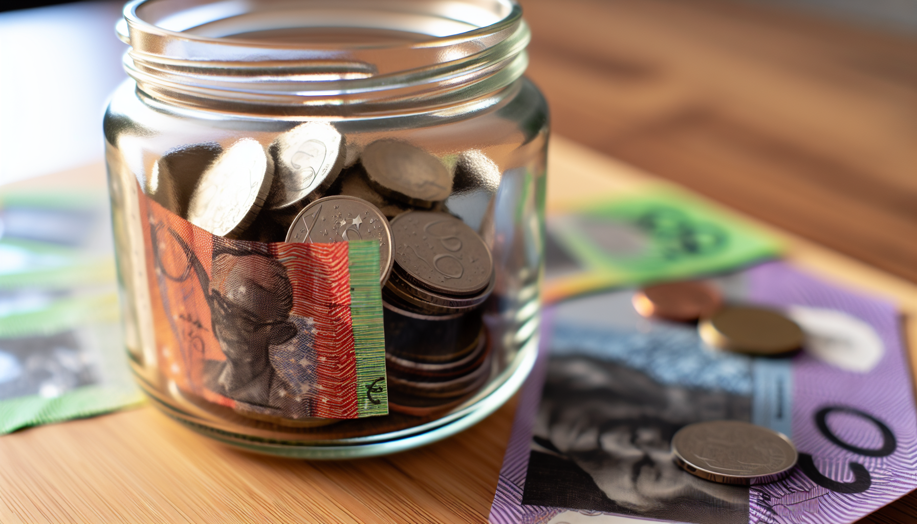 Photo of a savings jar with money inside