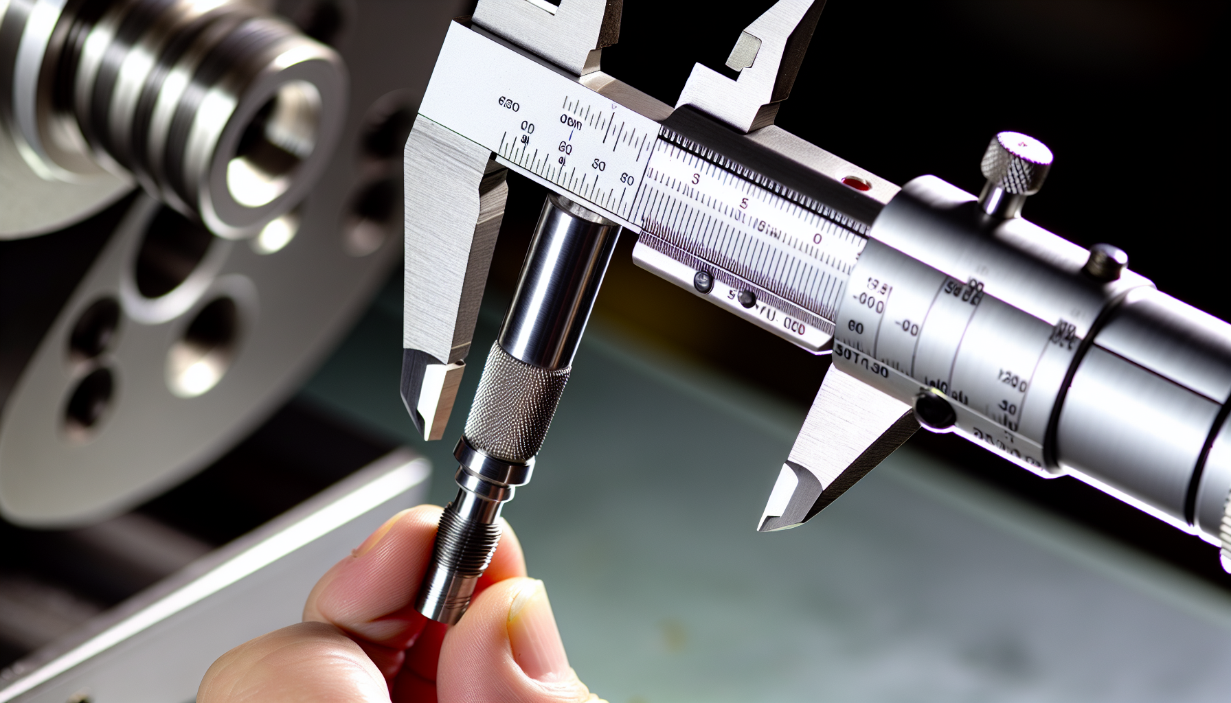 Precision micrometer measuring a small object