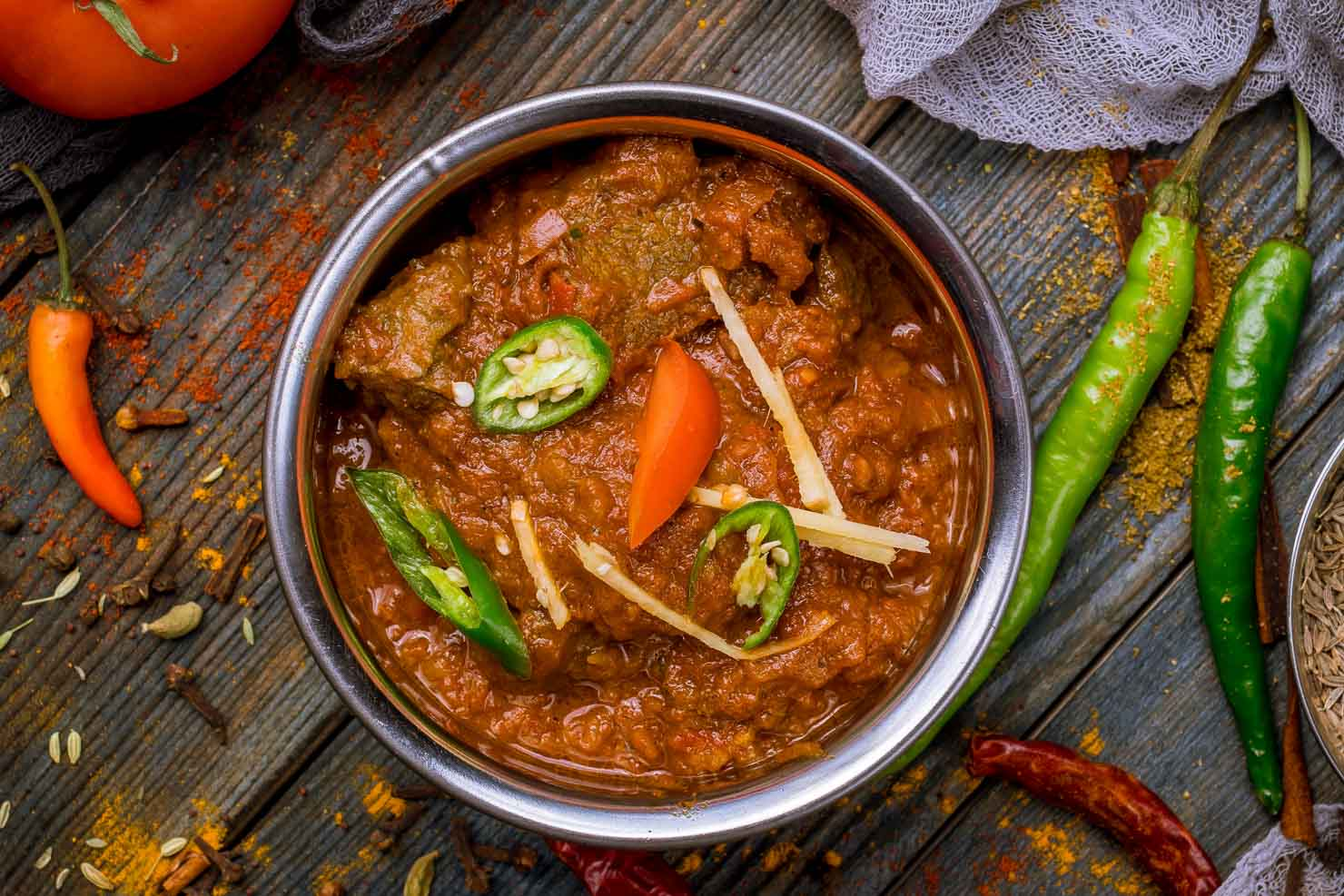 Lamb Rogan Josh dish from Himalaya Granville, perfect for an Indian Dinner Party at home