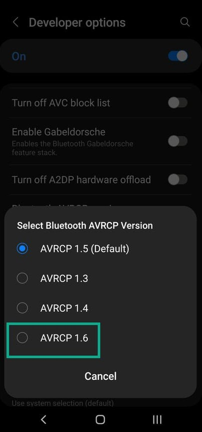 Adjust Bluetooth AVRCP version to a higher version