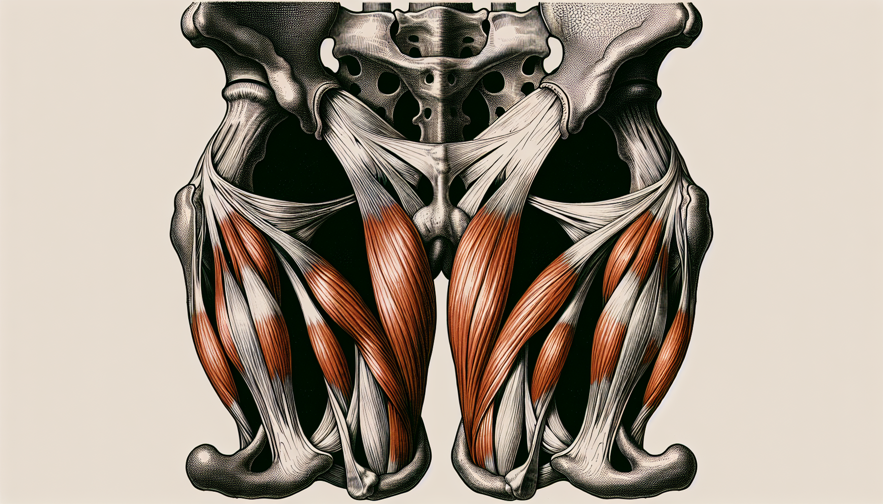 Illustration of biceps femoris muscle anatomy