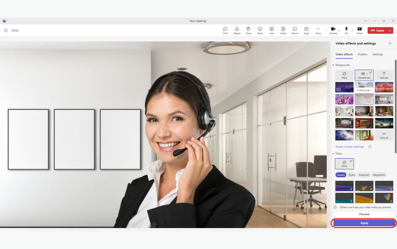 change meeting background during a call step 3