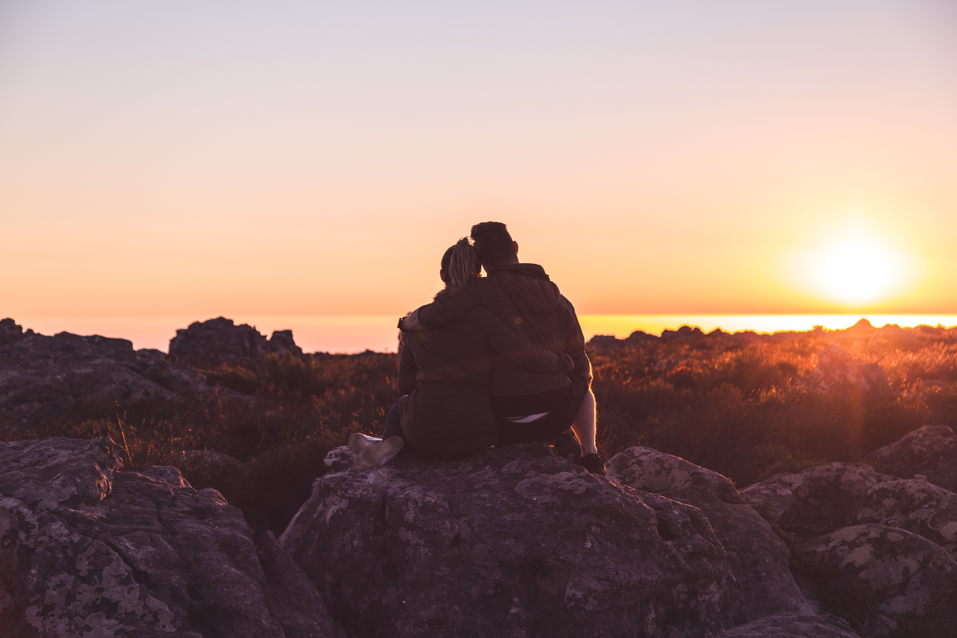 couple watching sunset