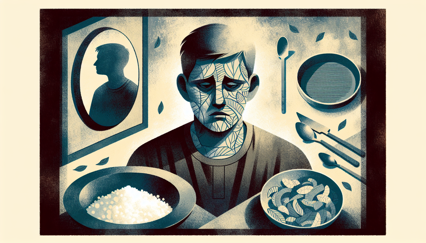 Illustration of a person experiencing emotional distress related to eating disorders