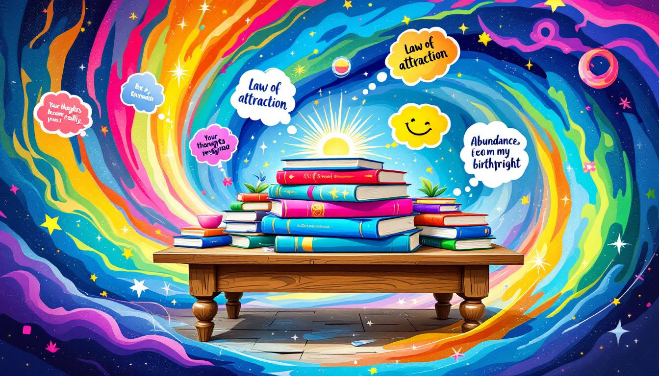 812fb274 2e50 4d14 a4d0 fde1f2dcac25 An advanced selection of law of attraction books on a table.